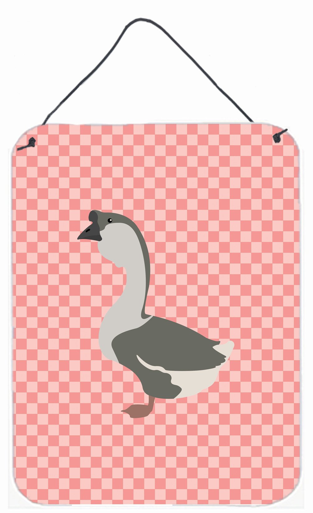 African Goose Pink Check Wall or Door Hanging Prints BB7899DS1216 by Caroline&#39;s Treasures