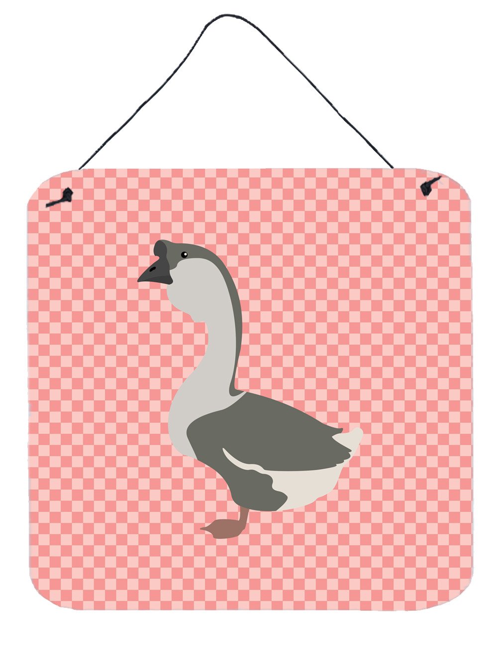 African Goose Pink Check Wall or Door Hanging Prints BB7899DS66 by Caroline&#39;s Treasures