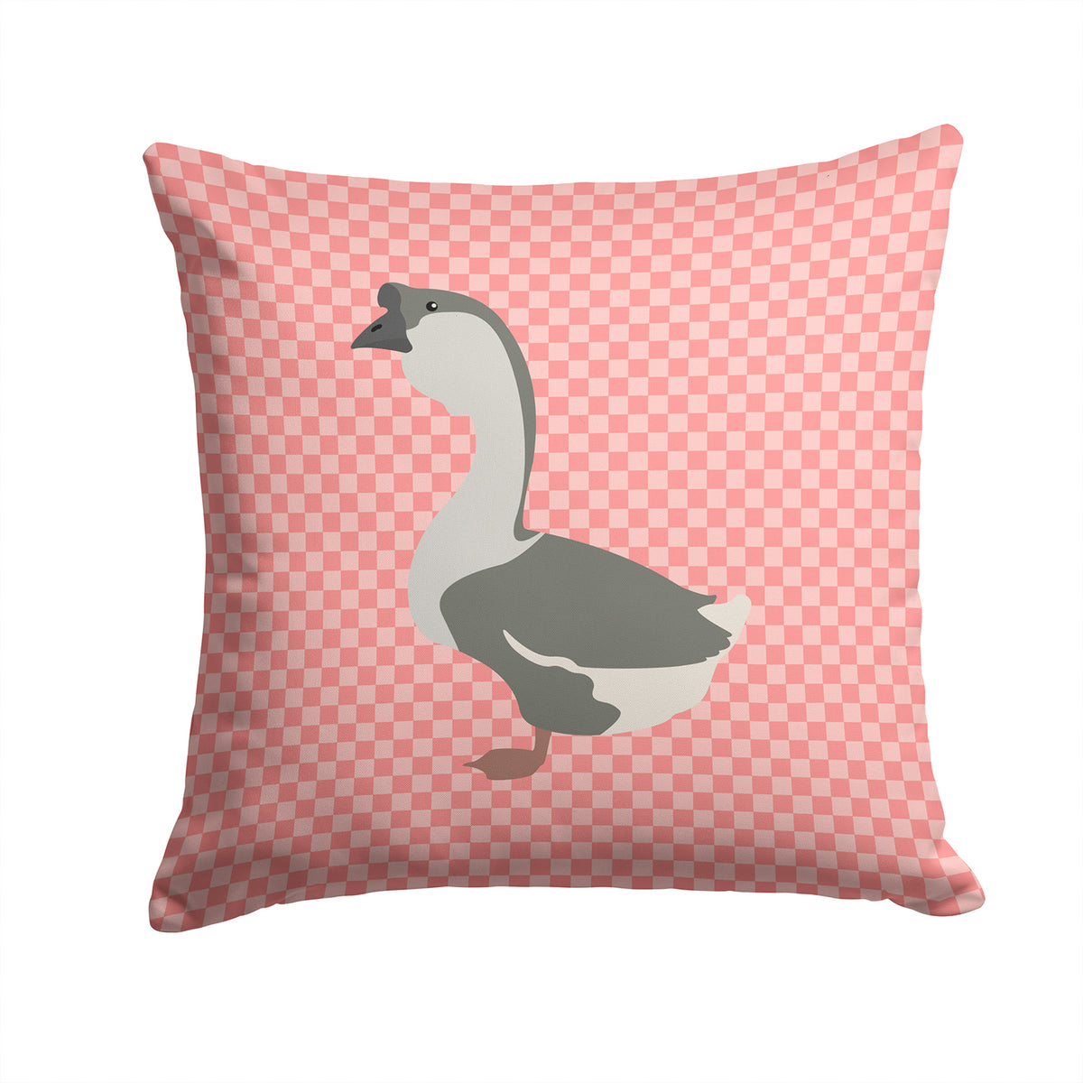 African Goose Pink Check Fabric Decorative Pillow BB7899PW1414 - the-store.com