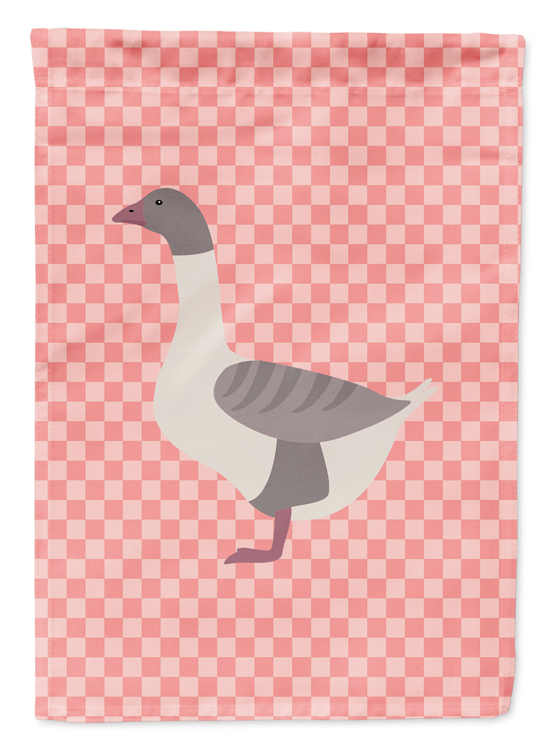 Buff Grey Back Goose Pink Check Flag Garden Size