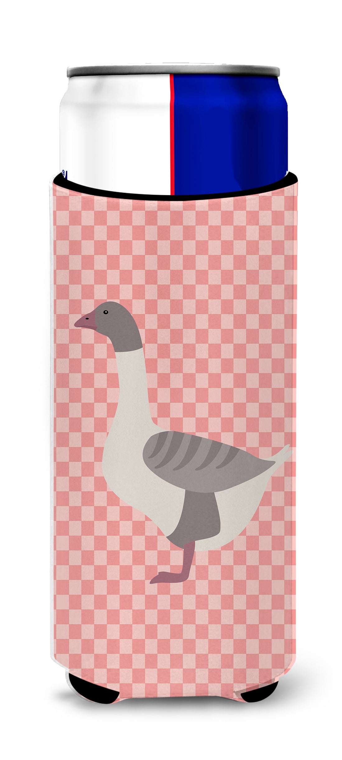 Buff Grey Back Goose Pink Check Michelob Ultra Hugger pour canettes fines