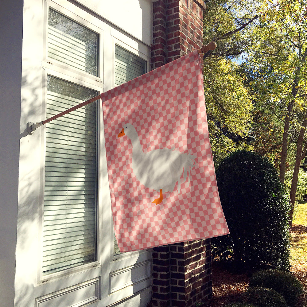 Sebastopol Goose Pink Check Flag Canvas House Size BB7902CHF