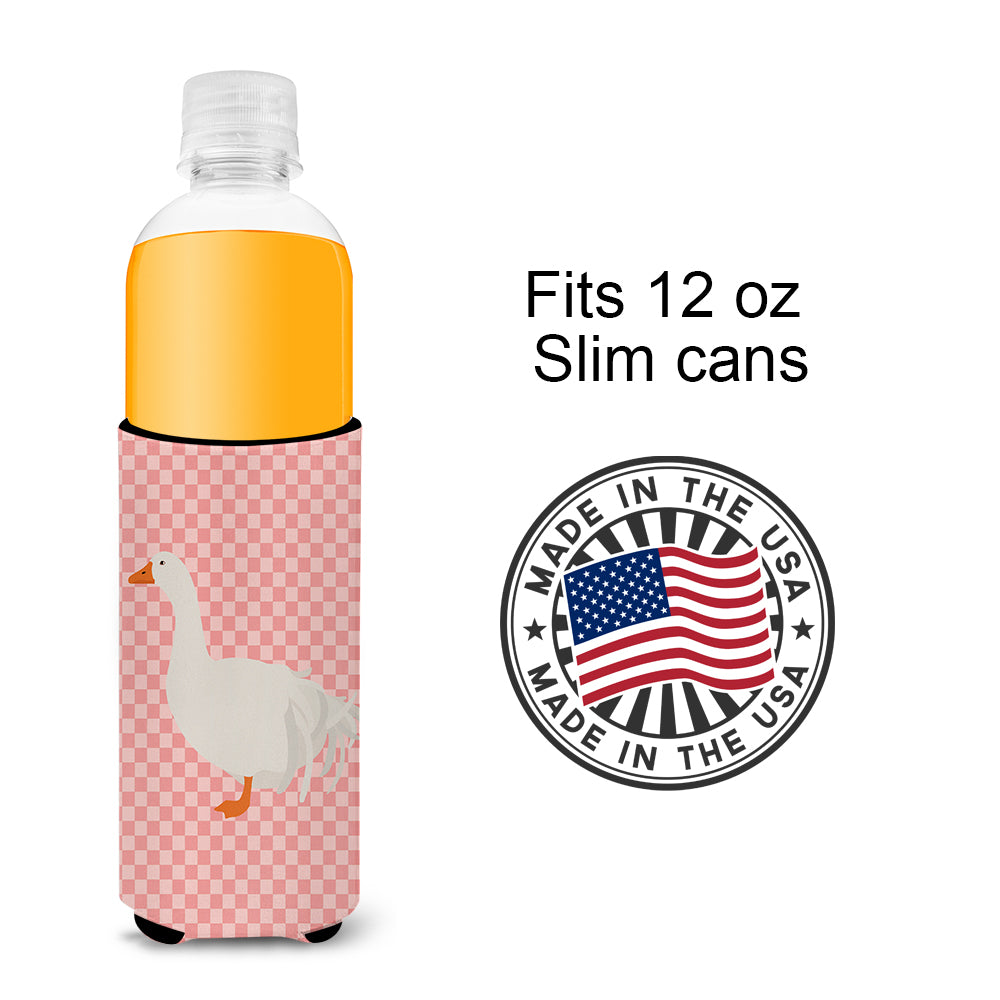 Sebastopol Goose Pink Check  Ultra Hugger for slim cans  the-store.com.
