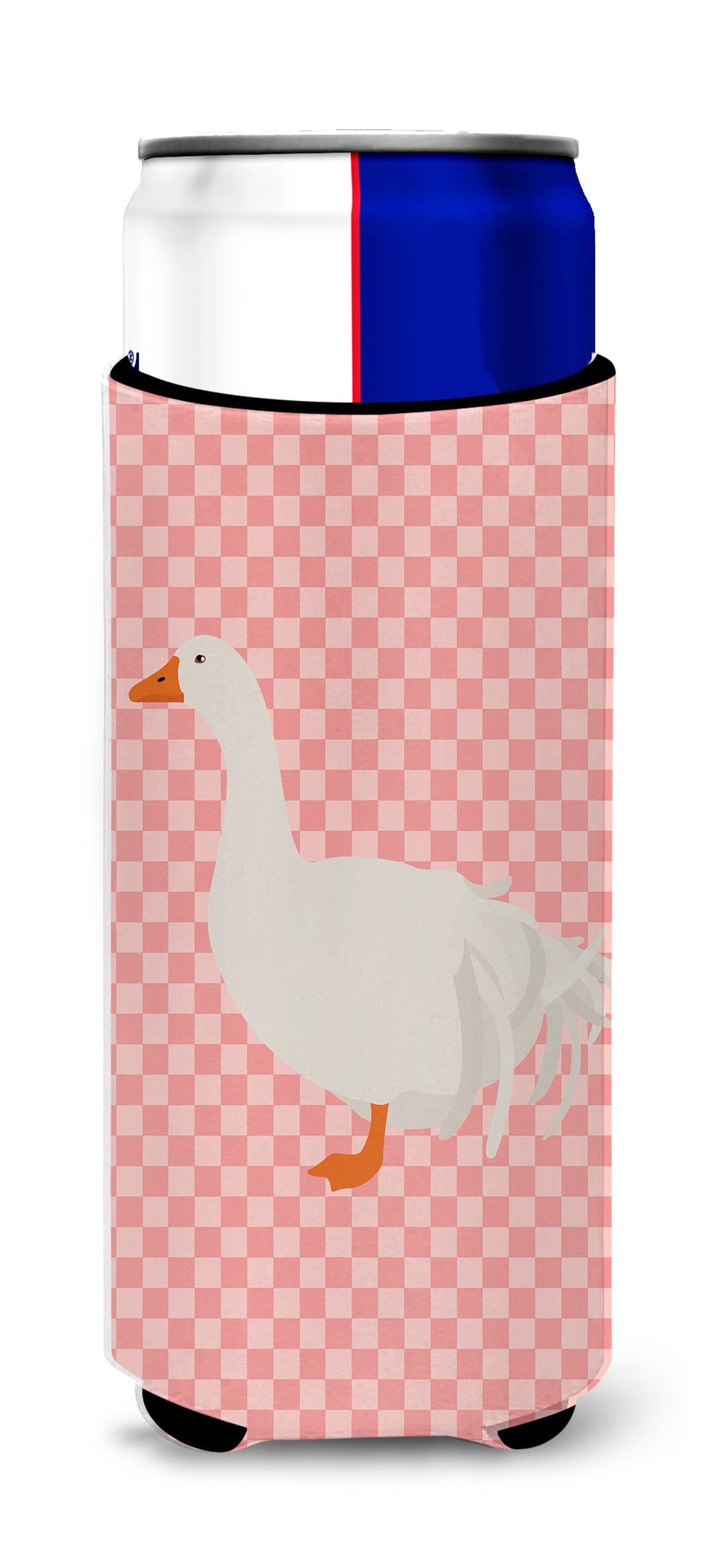 Sebastopol Goose Pink Check  Ultra Hugger for slim cans