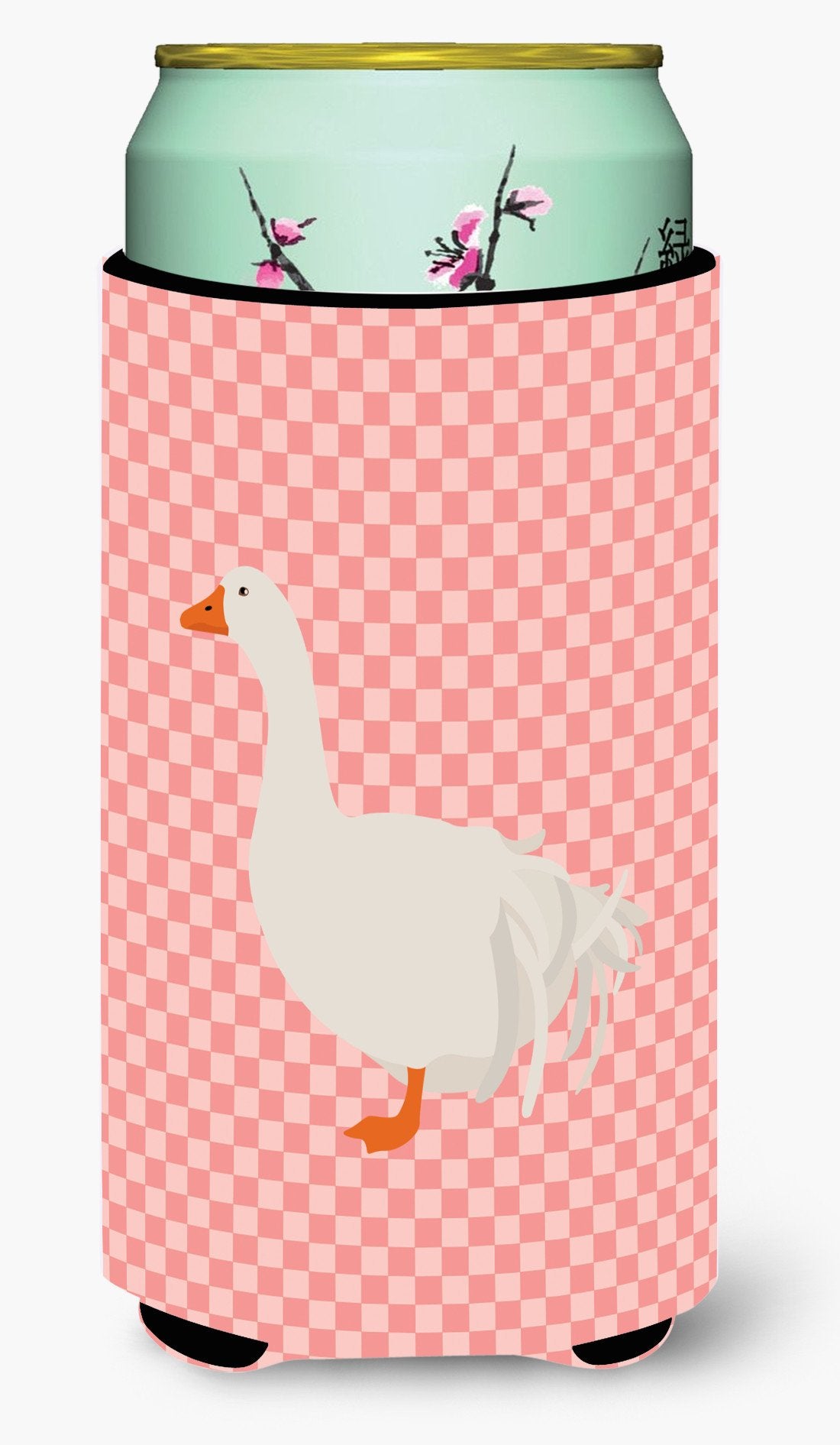 Sebastopol Goose Pink Check Tall Boy Beverage Insulator Hugger BB7902TBC by Caroline&#39;s Treasures