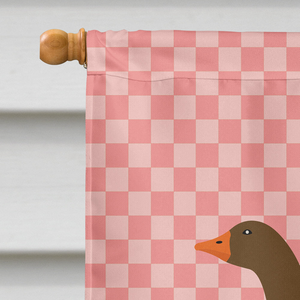 Pomeranian Rogener Goose Pink Check Flag Canvas House Size BB7903CHF