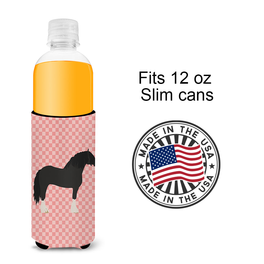 Pomeranian Rogener Goose Pink Check  Ultra Hugger for slim cans  the-store.com.