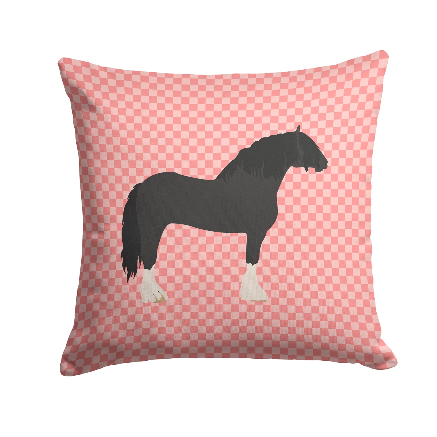 Pomeranian Rogener Goose Pink Check Fabric Decorative Pillow BB7904PW1414 - the-store.com