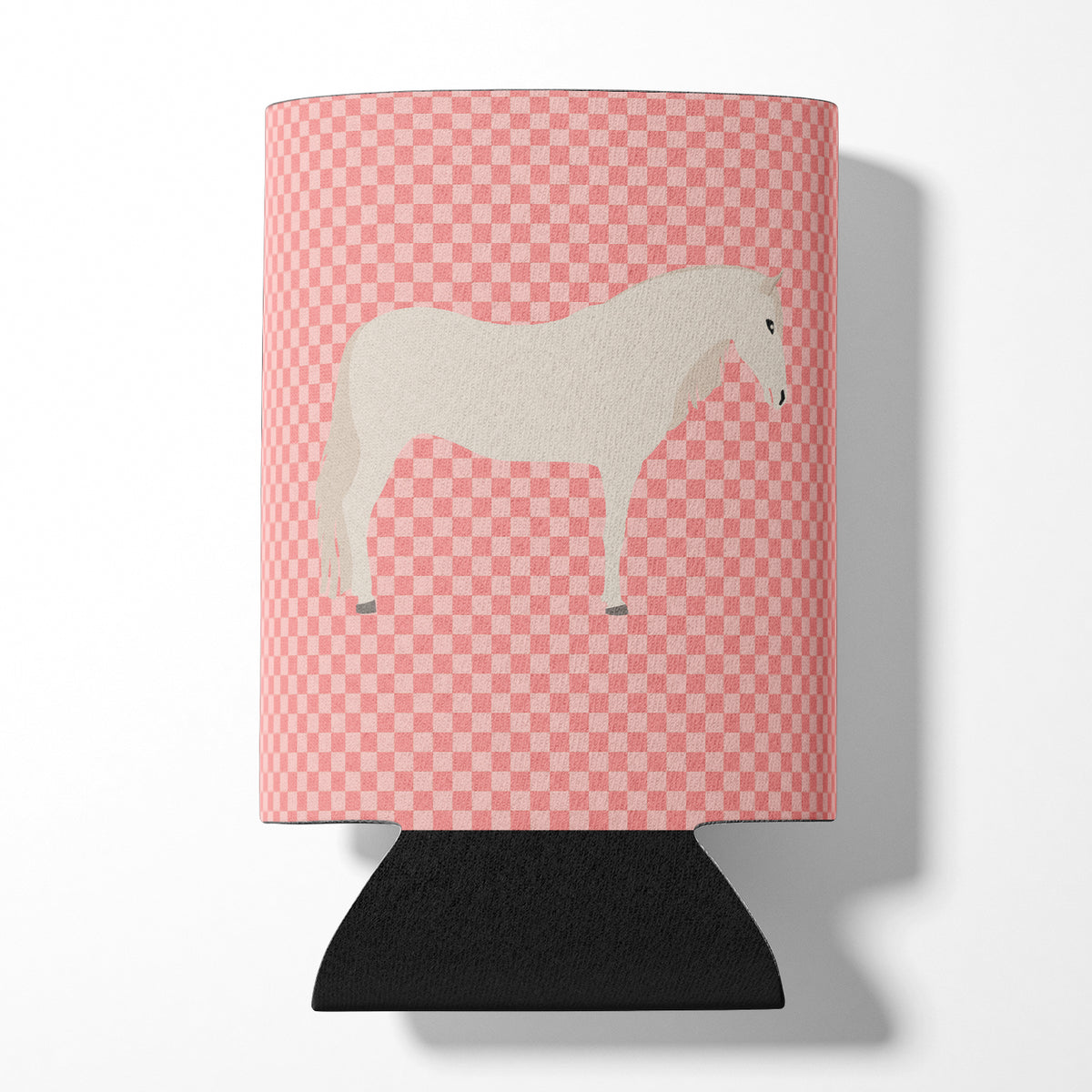 Paso Fino Horse Pink Check Can or Bottle Hugger BB7905CC