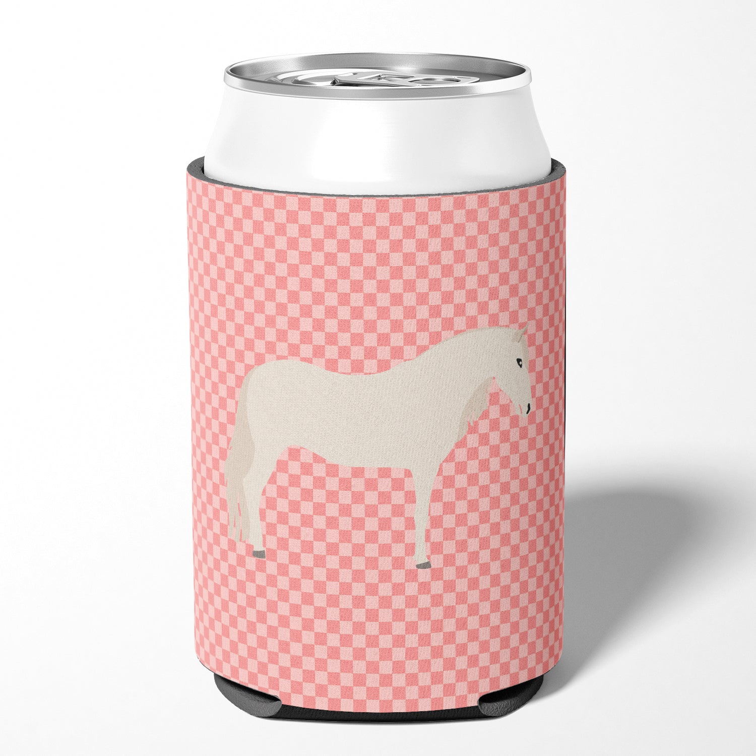Paso Fino Horse Pink Check Can or Bottle Hugger BB7905CC  the-store.com.