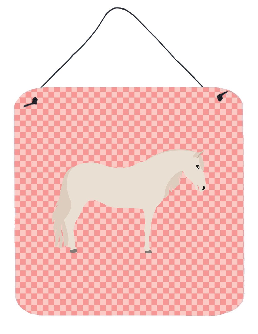 Paso Fino Horse Pink Check Wall or Door Hanging Prints BB7905DS66 by Caroline&#39;s Treasures