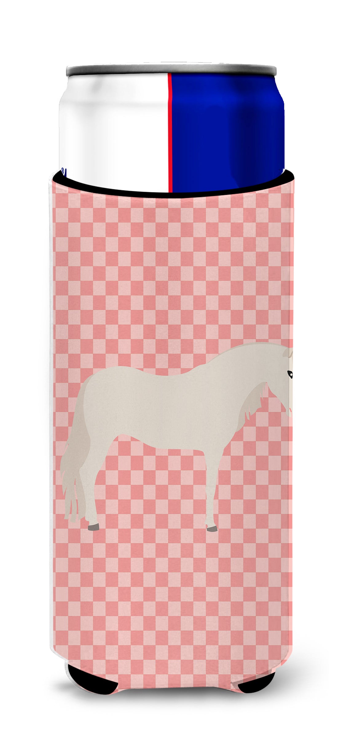 Paso Fino Horse Pink Check  Ultra Hugger for slim cans  the-store.com.