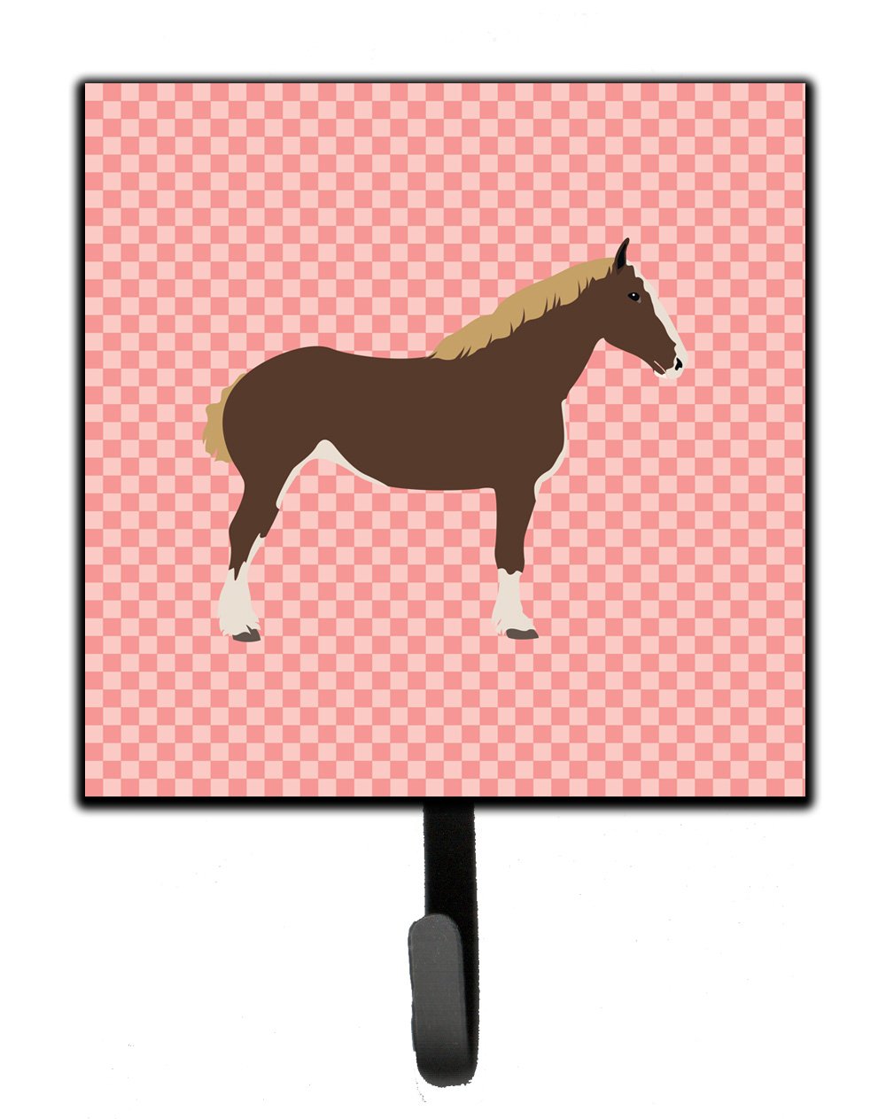 Percheron Horse Pink Check Leash or Key Holder by Caroline&#39;s Treasures