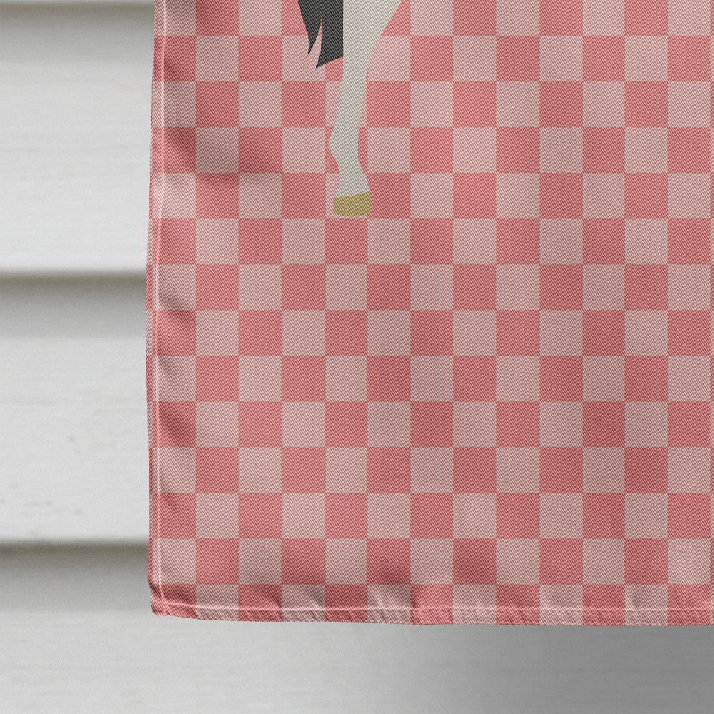 Pinto Horse Pink Check Flag Canvas House Size BB7907CHF