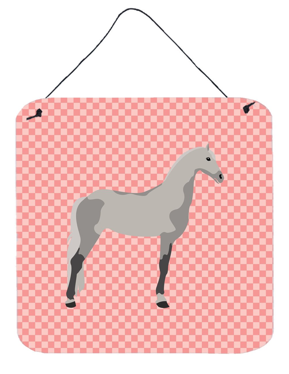 Orlov Trotter Horse Pink Check Wall or Door Hanging Prints BB7908DS66 by Caroline&#39;s Treasures