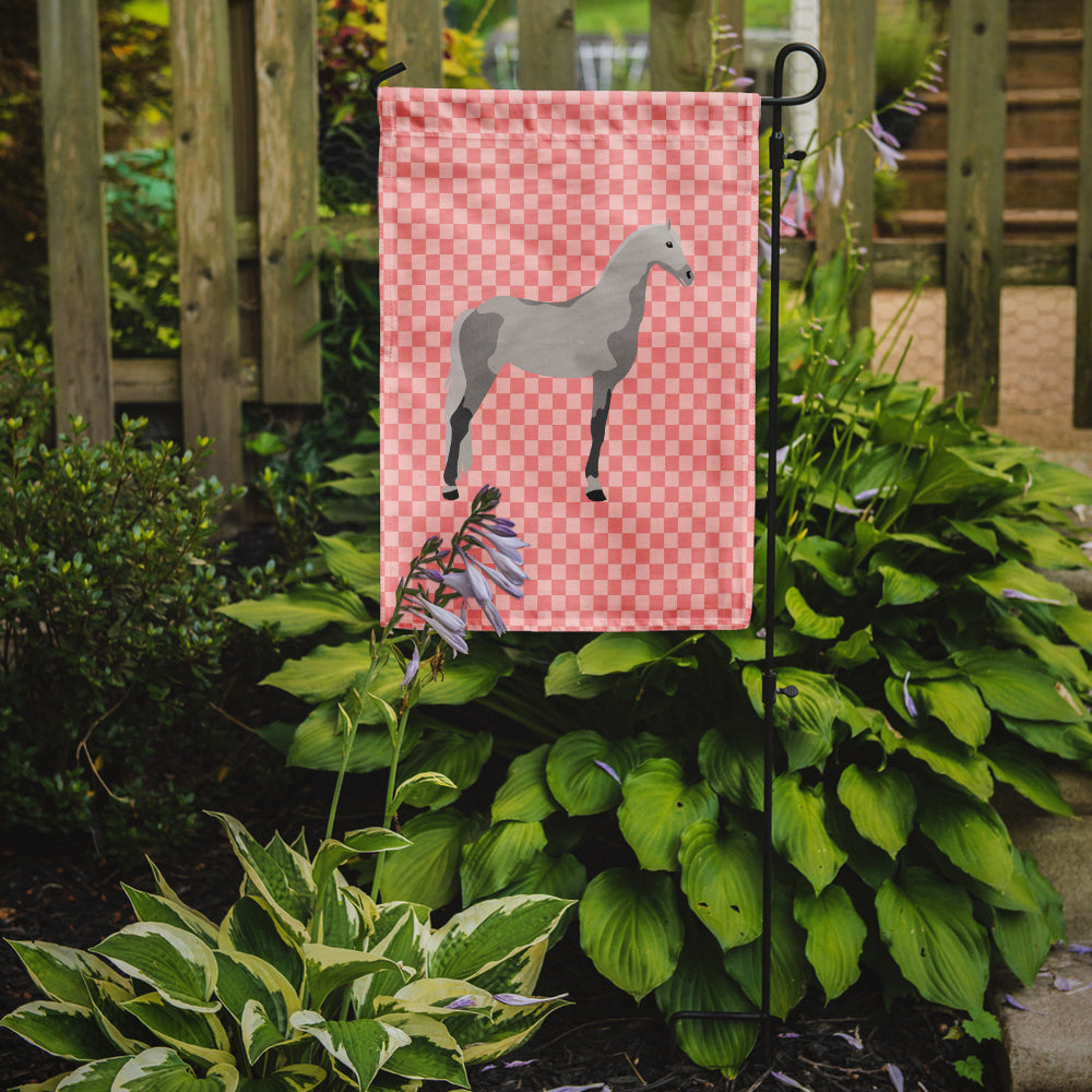 Orlov Trotter Horse Pink Check Flag Garden Size  the-store.com.