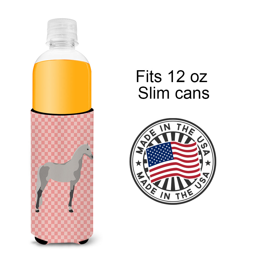 Orlov Trotter Horse Pink Check  Ultra Hugger for slim cans