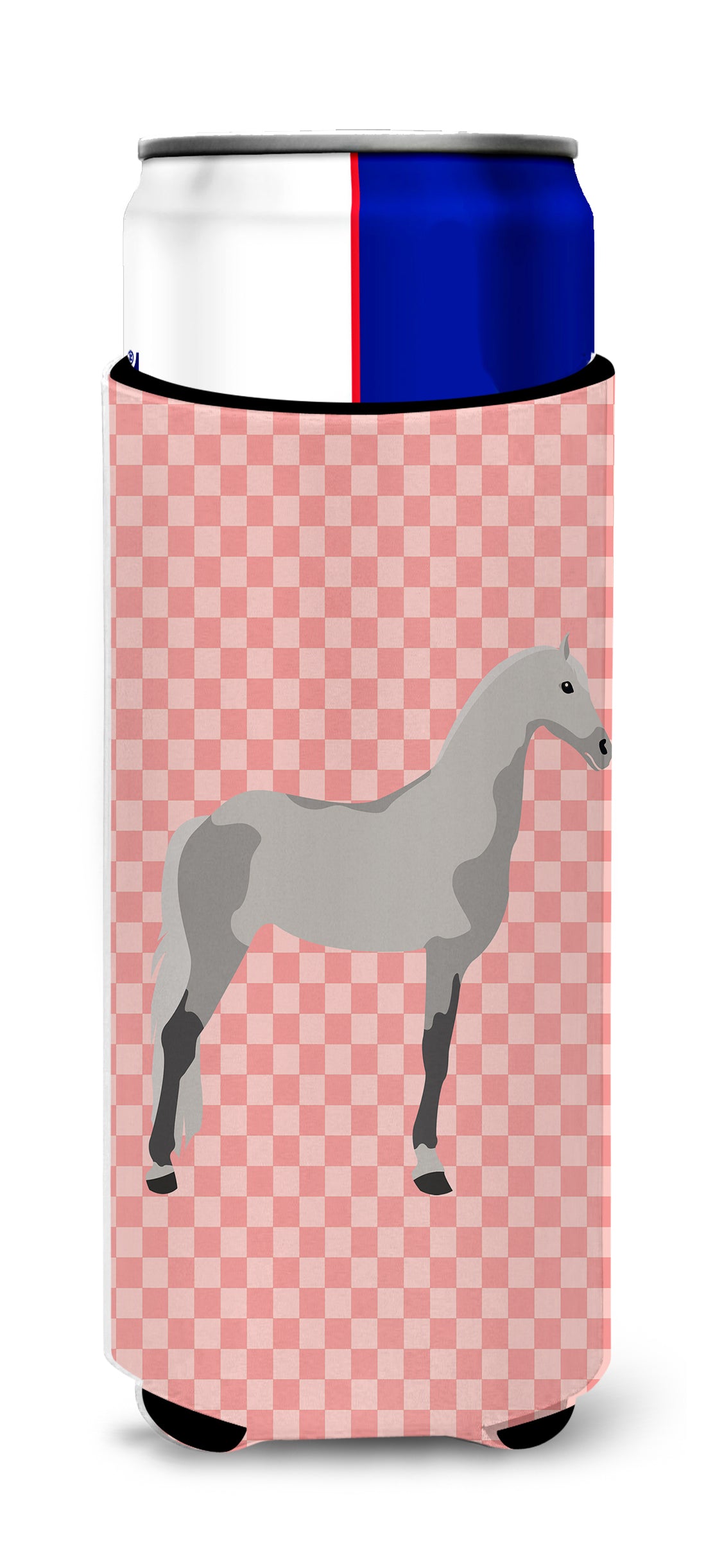 Orlov Trotter Horse Pink Check  Ultra Hugger for slim cans  the-store.com.