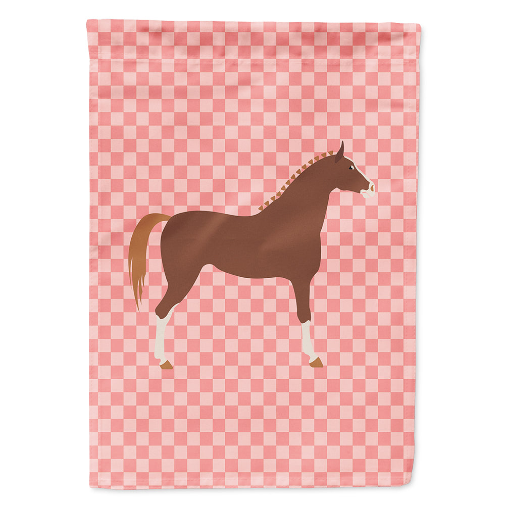 Hannoverian Horse Pink Check Flag Canvas House Size BB7909CHF  the-store.com.