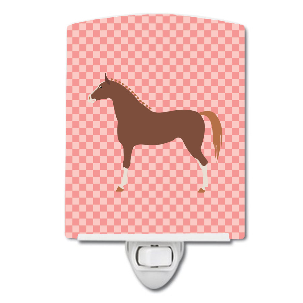 Hannoverian Horse Pink Check Ceramic Night Light BB7909CNL - the-store.com