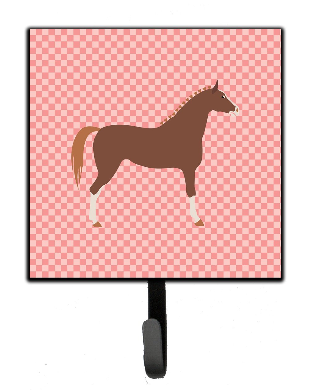 Hannoverian Horse Pink Check Leash or Key Holder by Caroline&#39;s Treasures