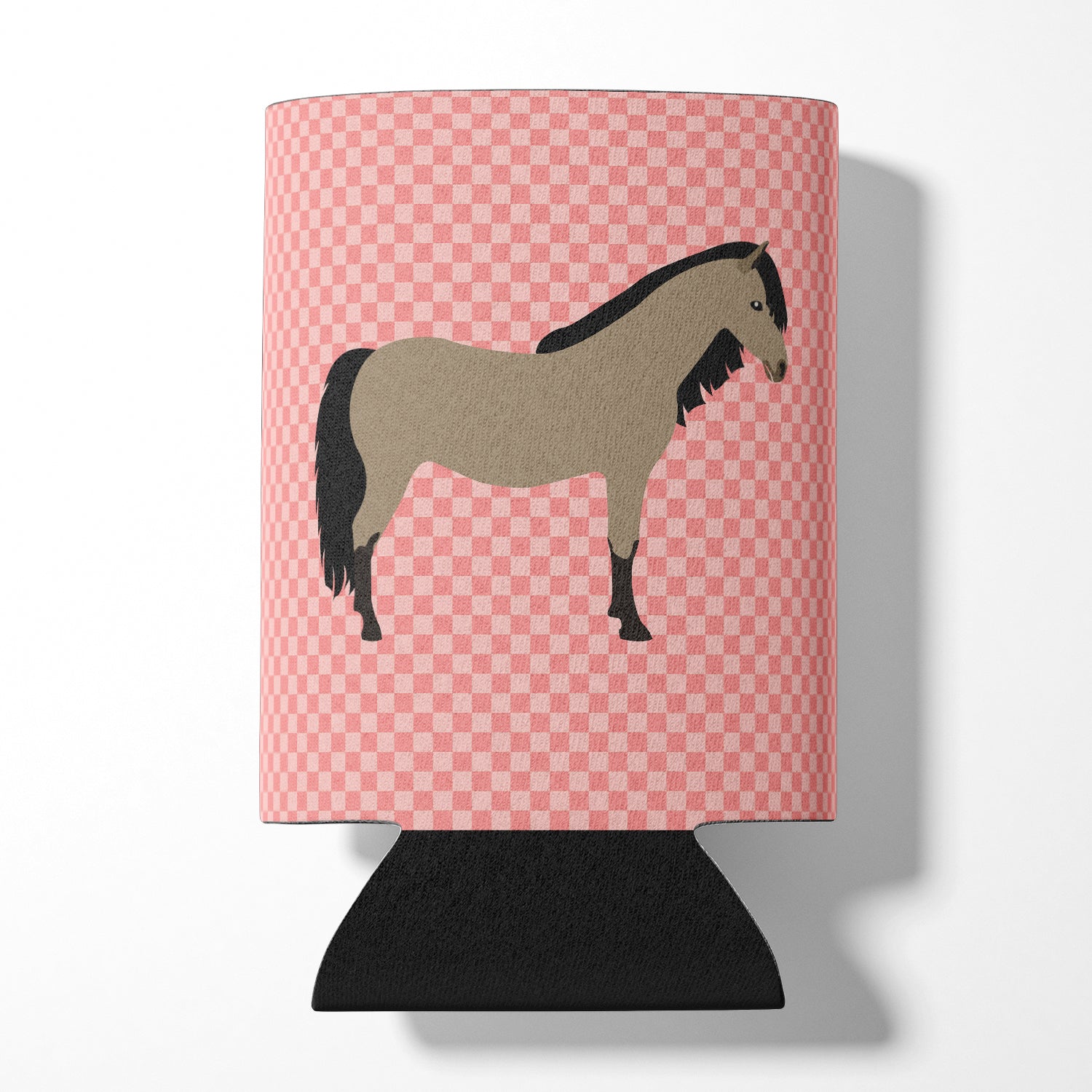 Welsh Pony Horse Pink Check Can or Bottle Hugger BB7910CC  the-store.com.