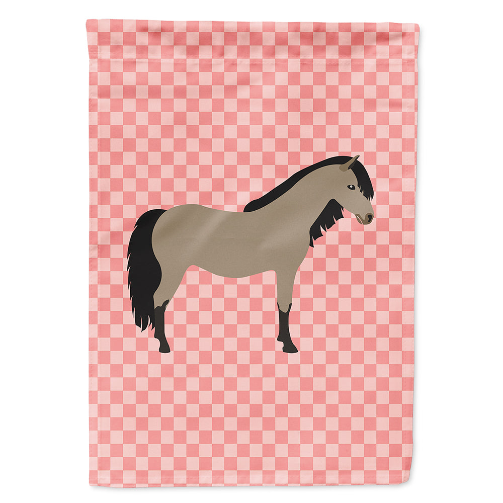 Welsh Pony Horse Pink Check Flag Canvas House Size BB7910CHF  the-store.com.
