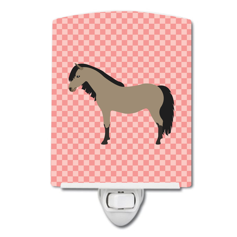 Welsh Pony Horse Pink Check Ceramic Night Light BB7910CNL - the-store.com