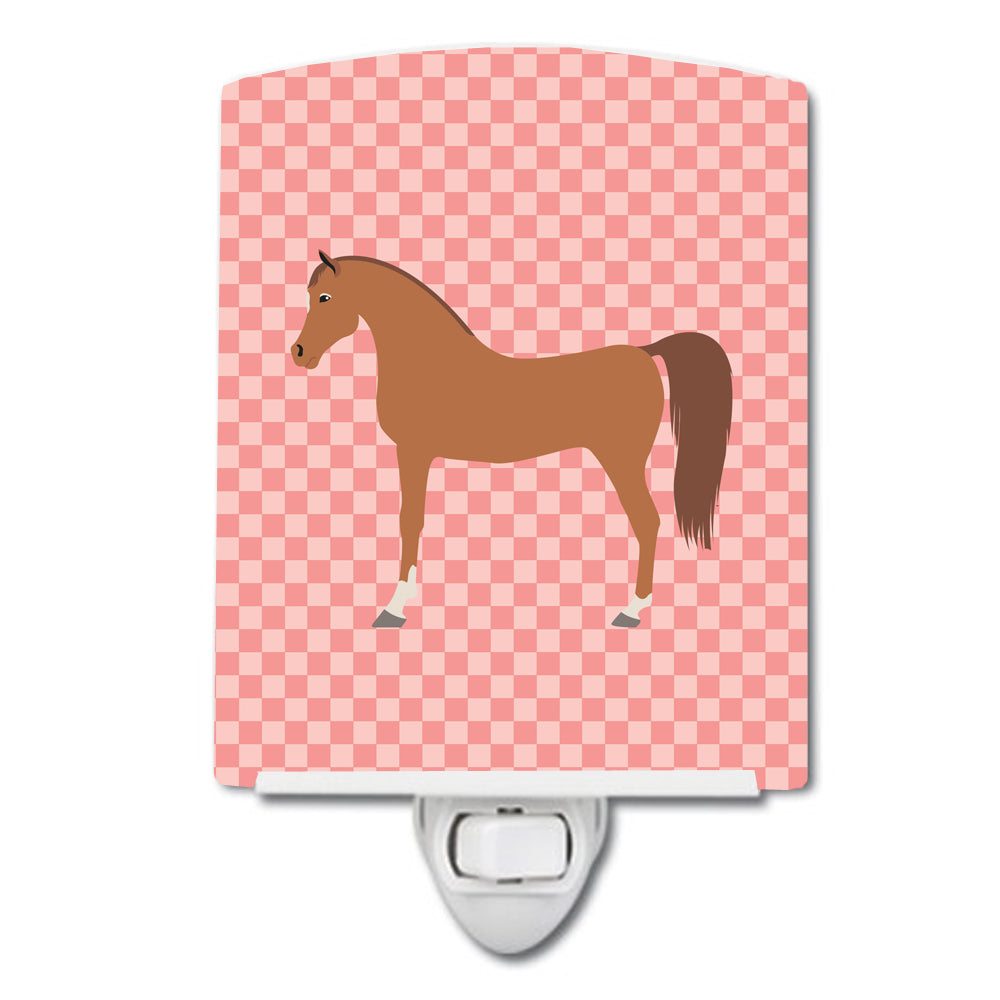 Arabian Horse Pink Check Ceramic Night Light BB7911CNL - the-store.com