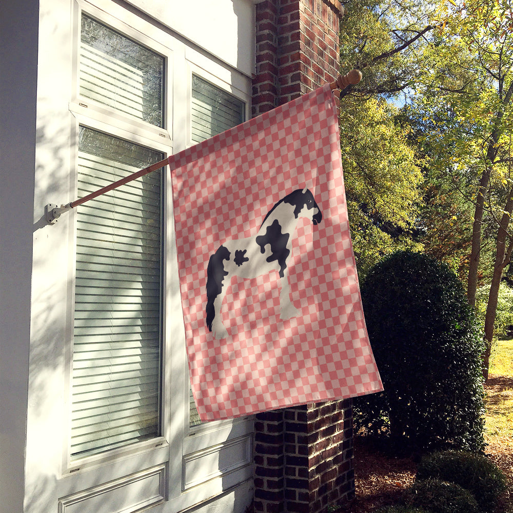 Cyldesdale Horse Pink Check Flag Canvas House Size BB7912CHF