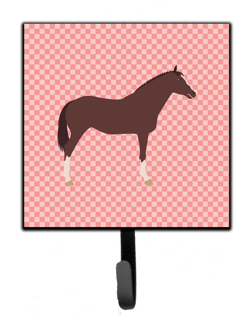English Thoroughbred Horse Pink Check Leash or Key Holder by Caroline&#39;s Treasures