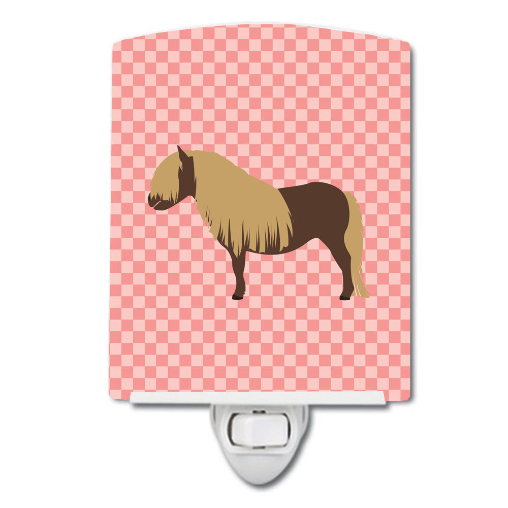 Shetland Pony Horse Pink Check Ceramic Night Light BB7914CNL - the-store.com