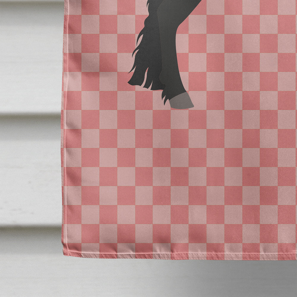 Friesian Horse Pink Check Flag Canvas House Size BB7915CHF  the-store.com.