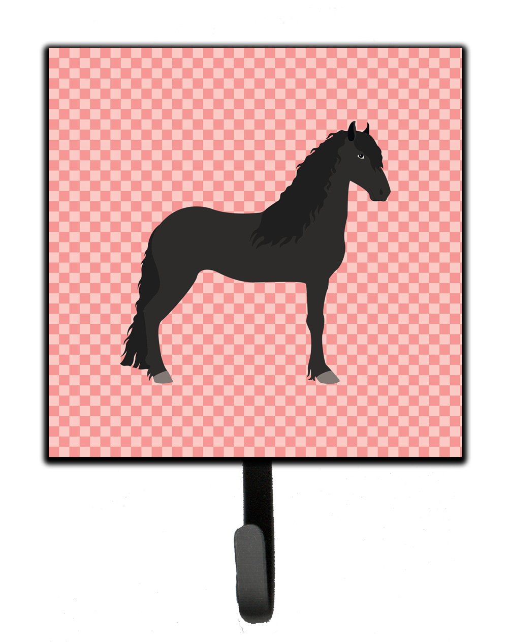 Friesian Horse Pink Check Leash or Key Holder by Caroline&#39;s Treasures