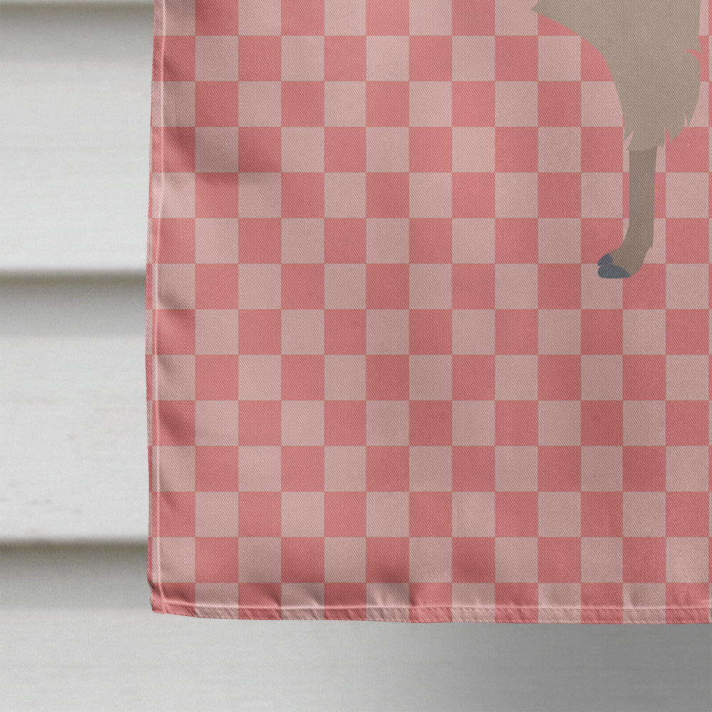 Llama Pink Check Flag Canvas House Size BB7916CHF  the-store.com.