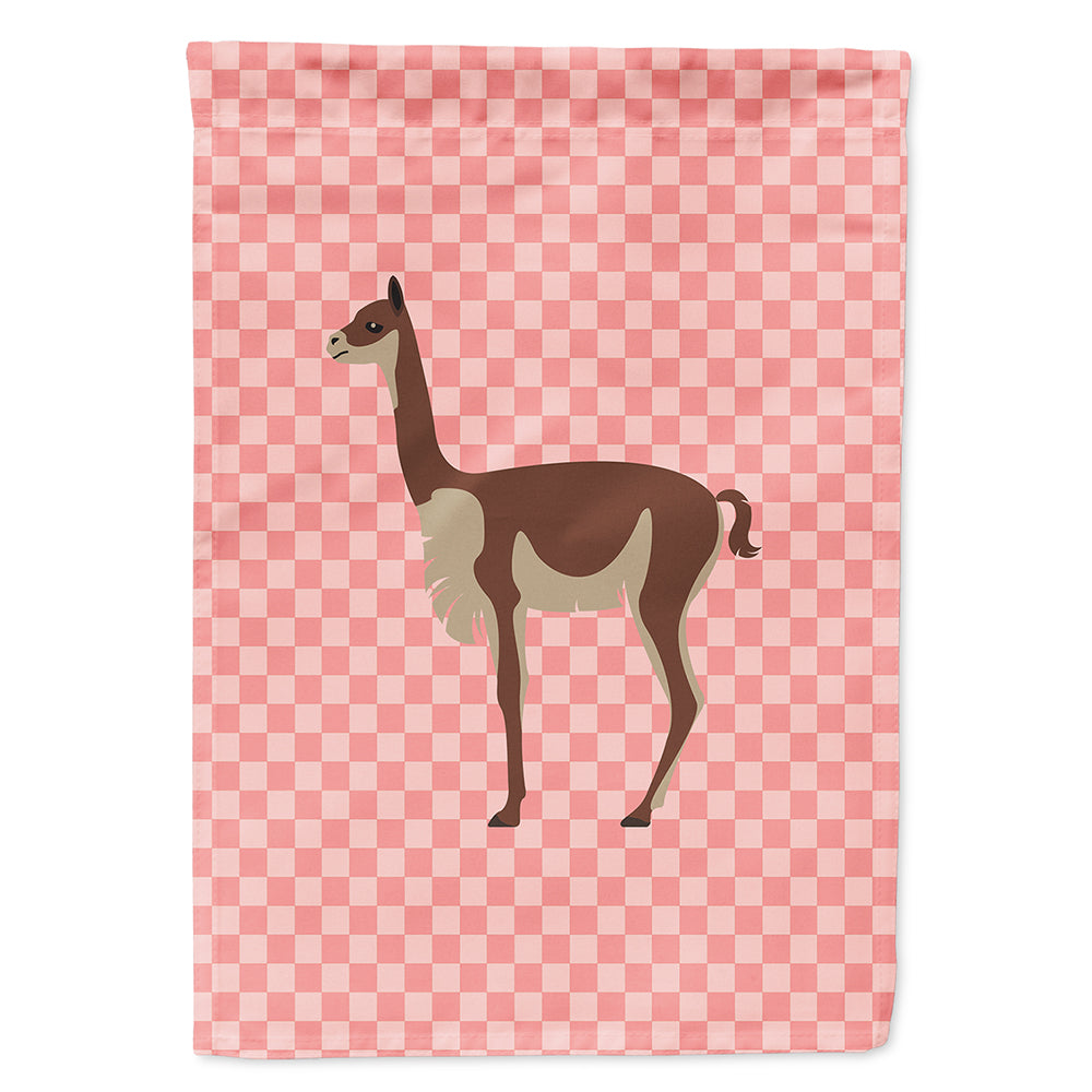 Vicugna or Vicuna Pink Check Flag Canvas House Size BB7917CHF
