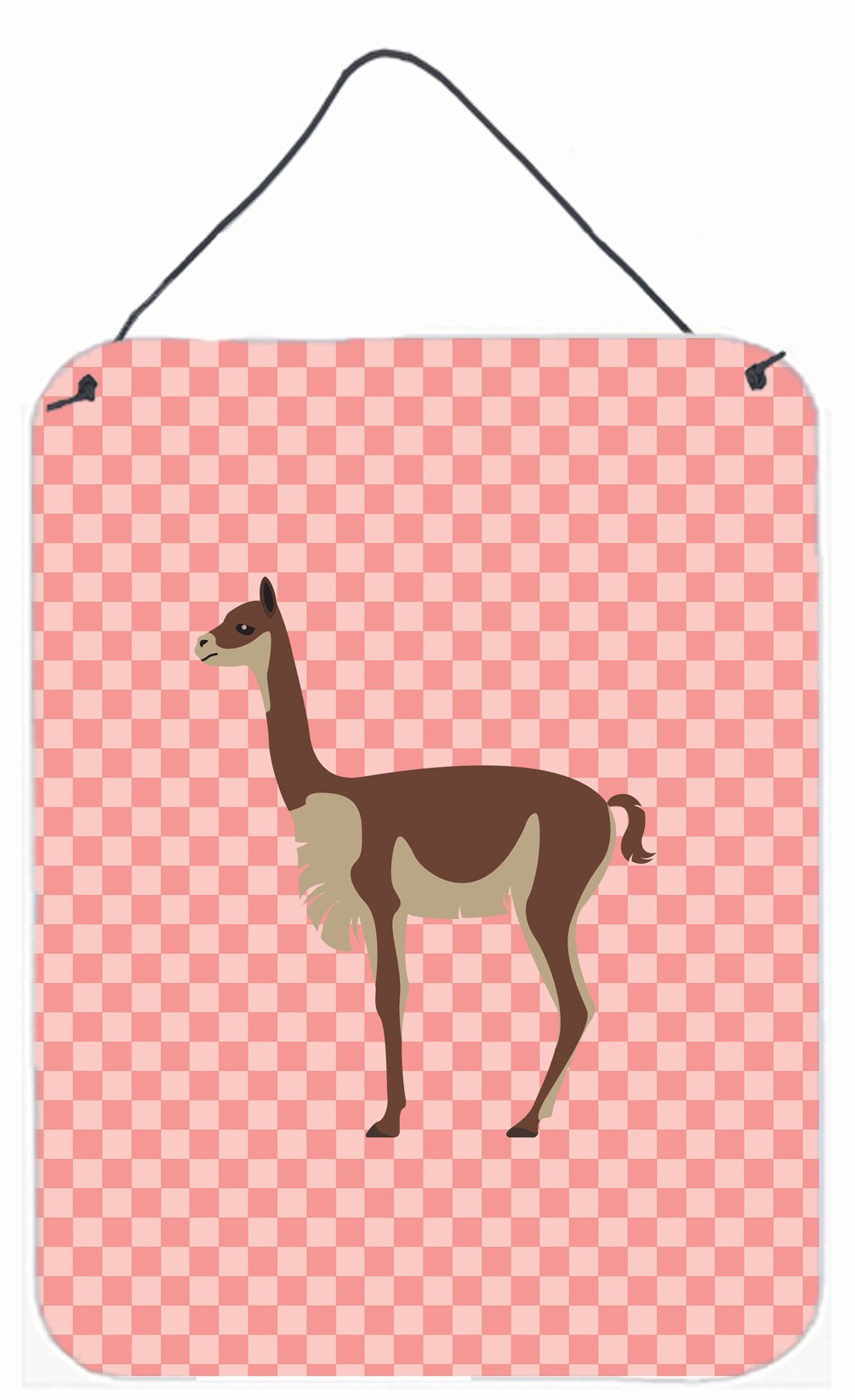 Vicugna or Vicuna Pink Check Wall or Door Hanging Prints BB7917DS1216 by Caroline's Treasures