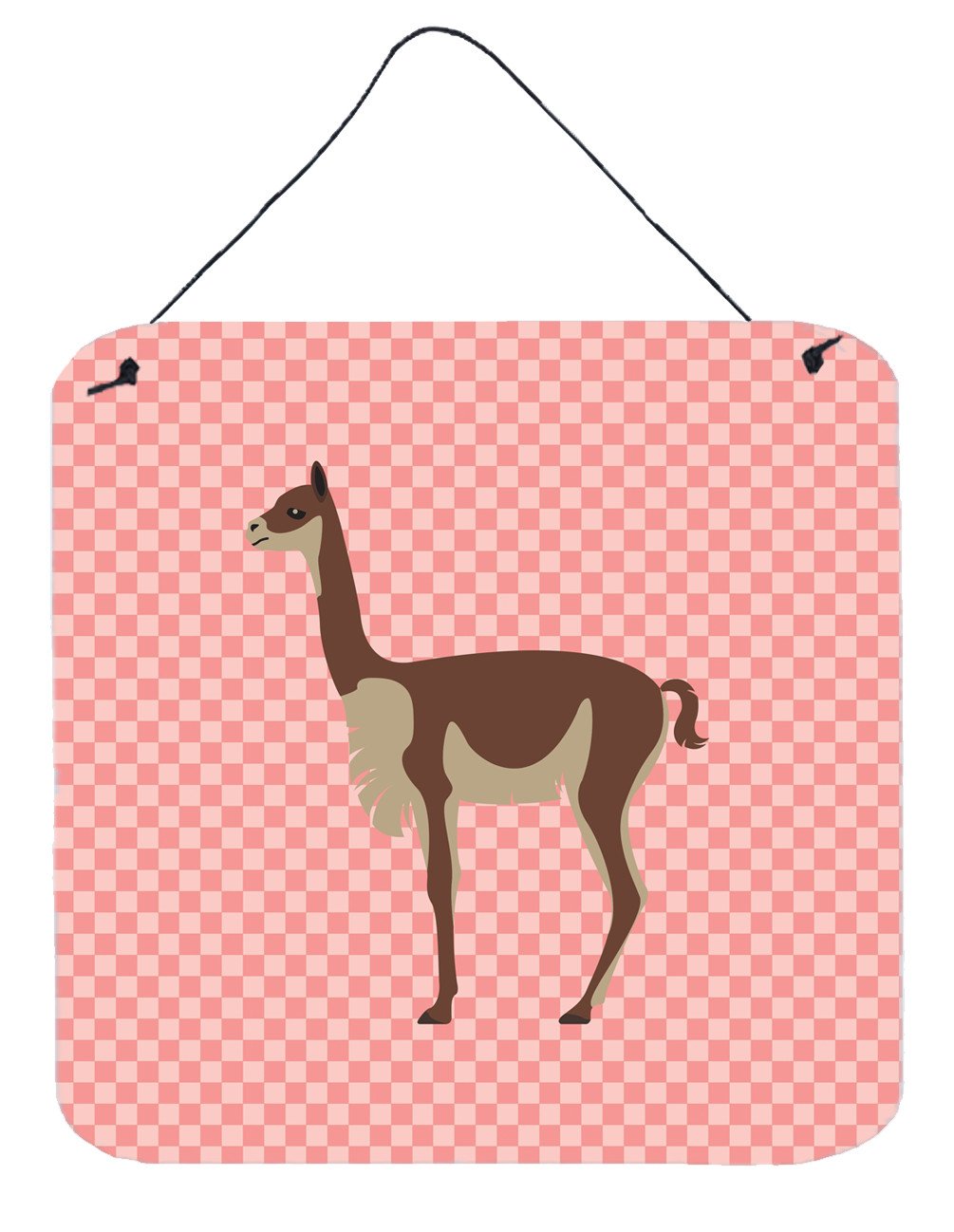 Vicugna or Vicuna Pink Check Wall or Door Hanging Prints BB7917DS66 by Caroline's Treasures