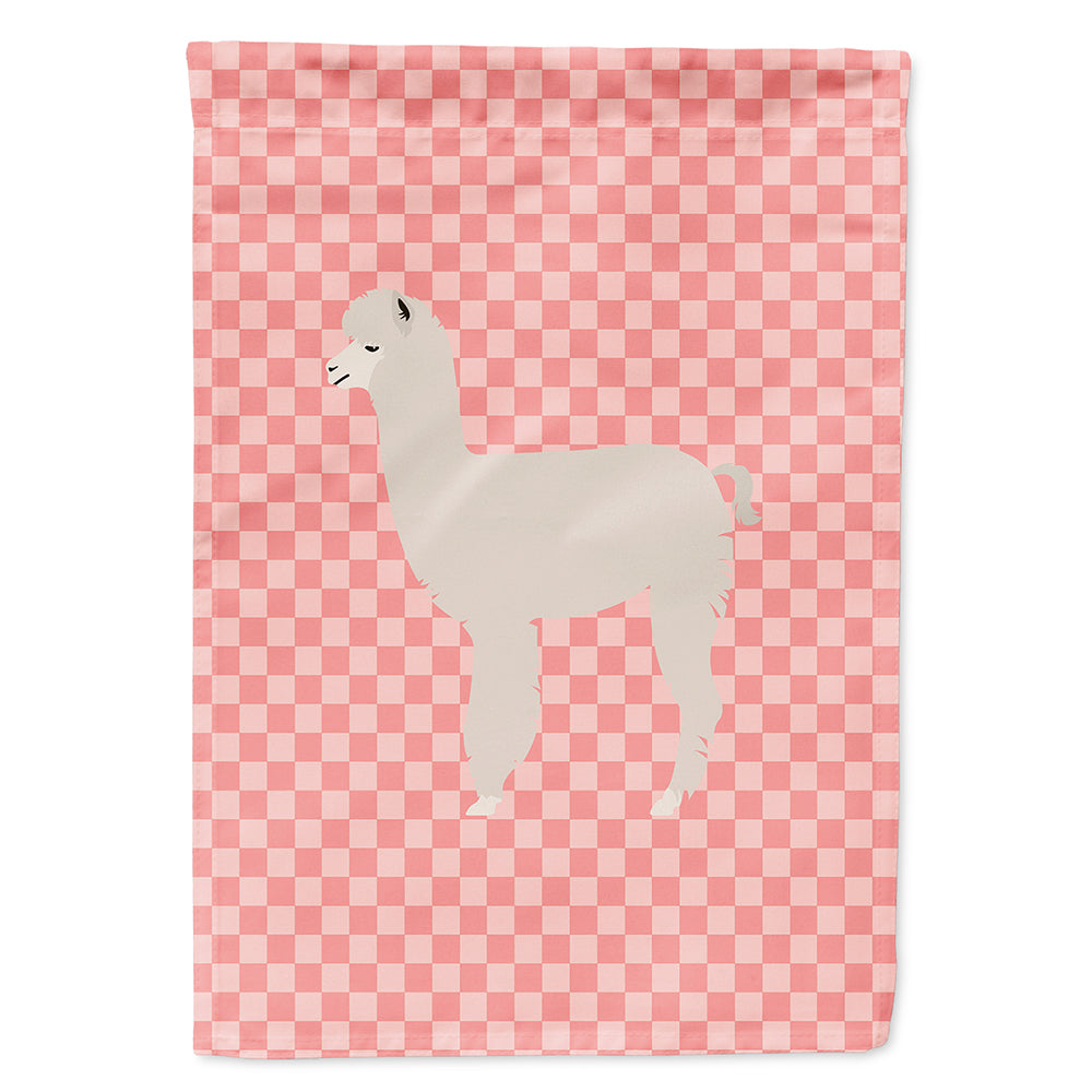 Alpaca Pink Check Flag Canvas House Size BB7919CHF