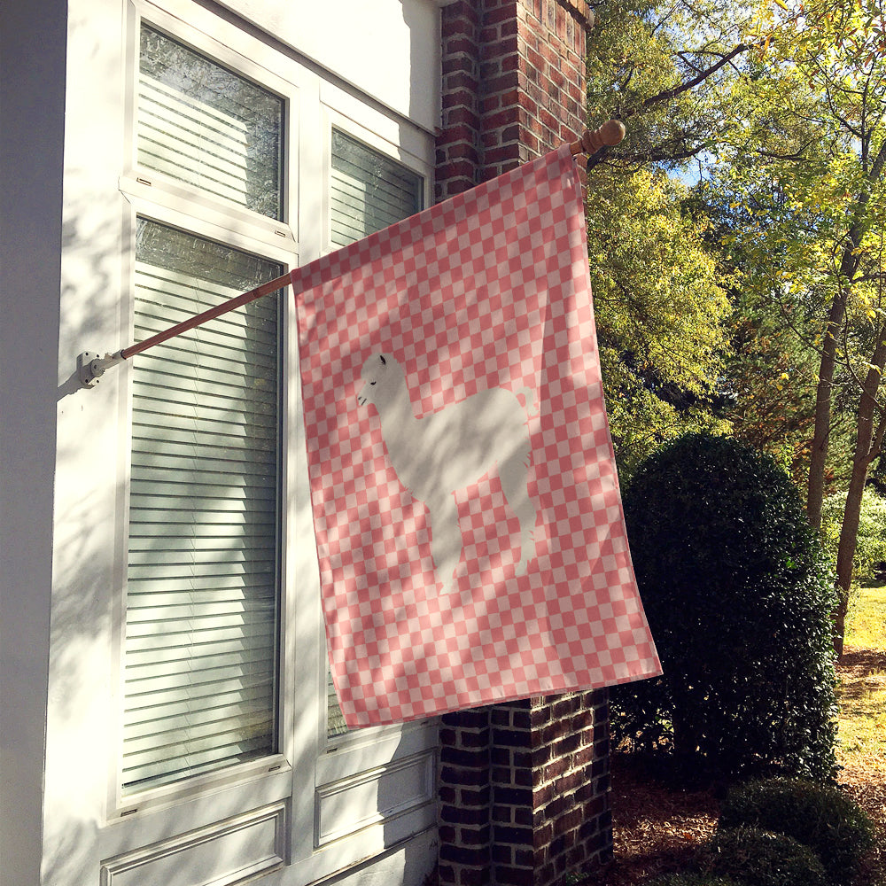Alpaca Pink Check Flag Canvas House Size BB7919CHF  the-store.com.