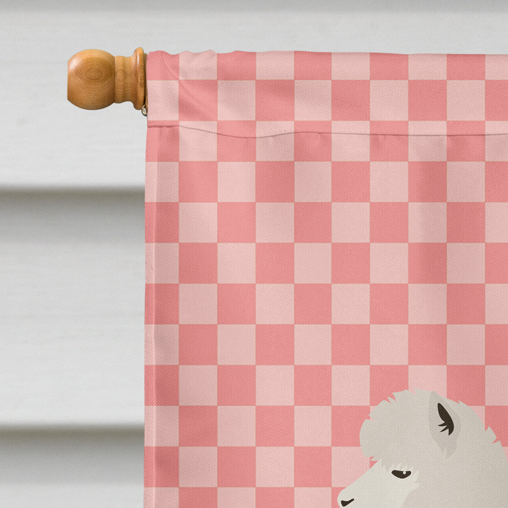Alpaca Pink Check Flag Canvas House Size BB7919CHF