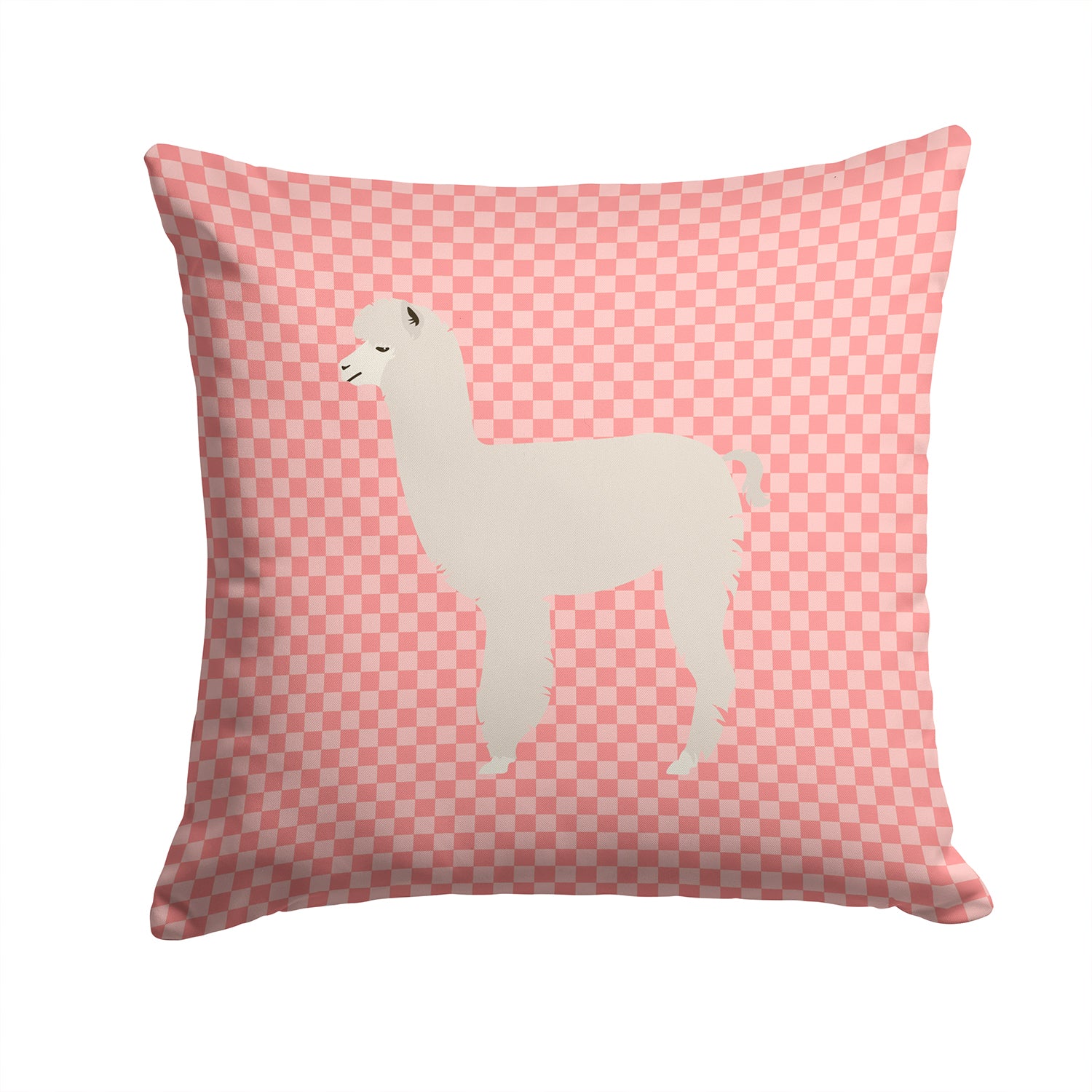 Alpaca Pink Check Fabric Decorative Pillow BB7919PW1414 - the-store.com