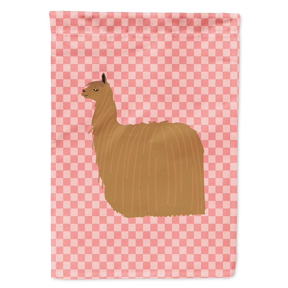 Alpaca Suri Pink Check Flag Canvas House Size BB7920CHF