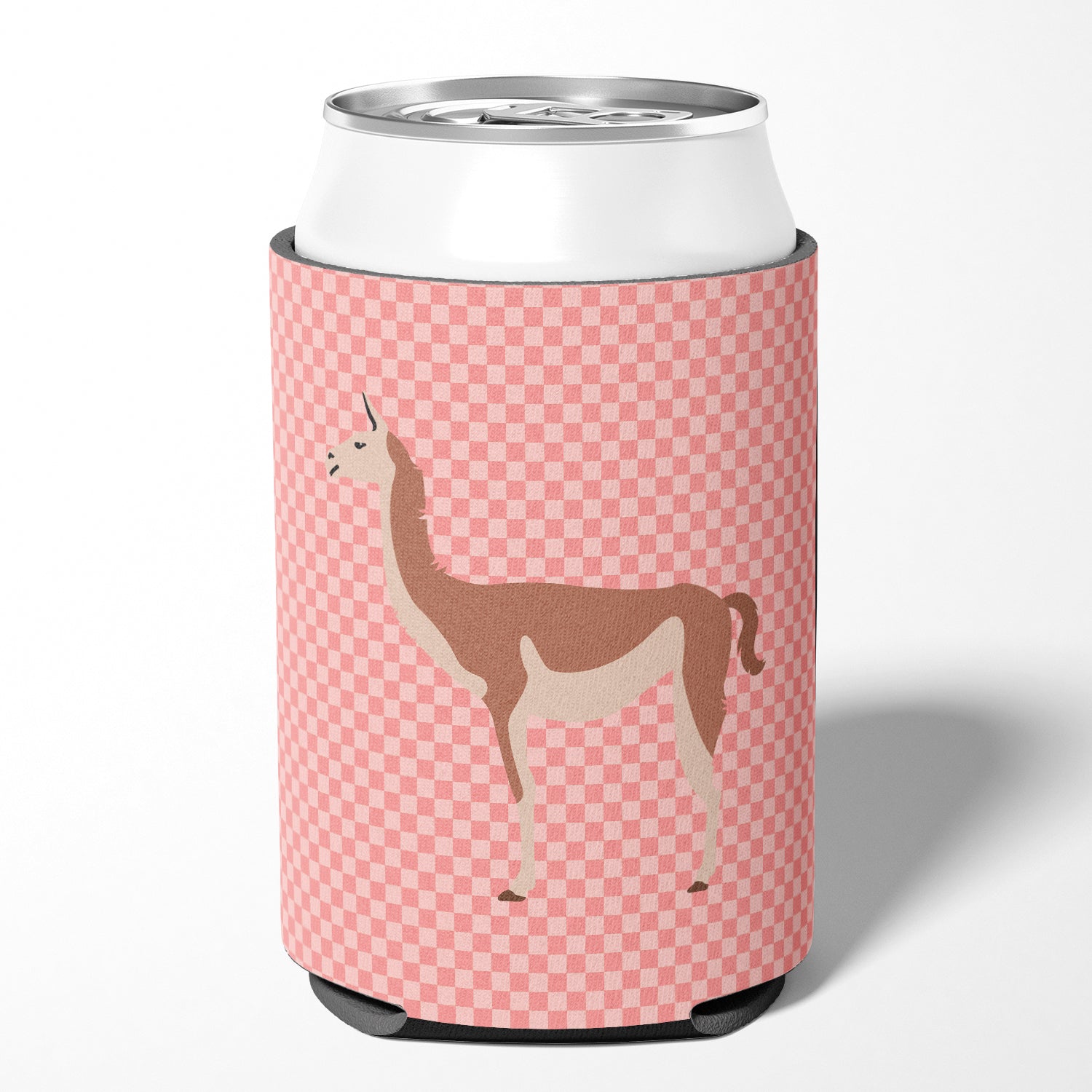 Guanaco Pink Check Can or Bottle Hugger BB7921CC  the-store.com.