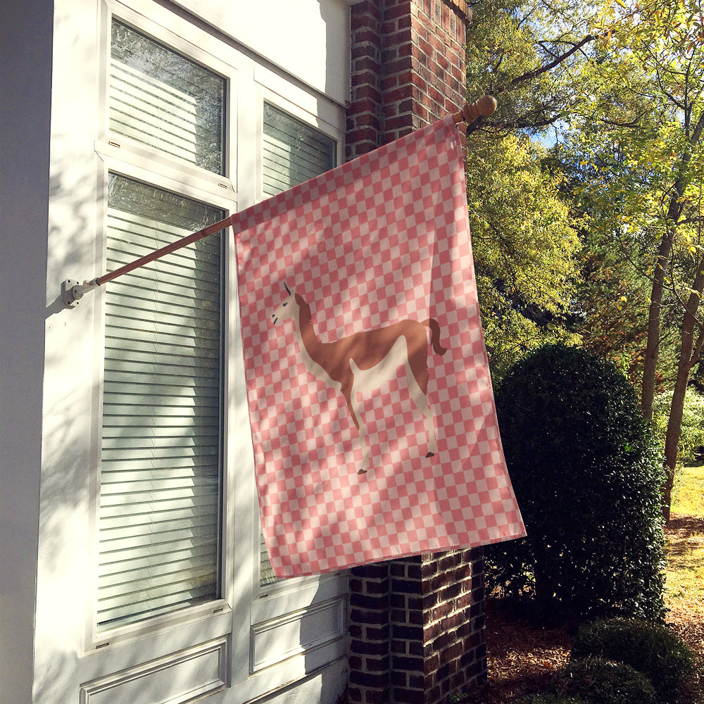 Guanaco Pink Check Flag Canvas House Size BB7921CHF