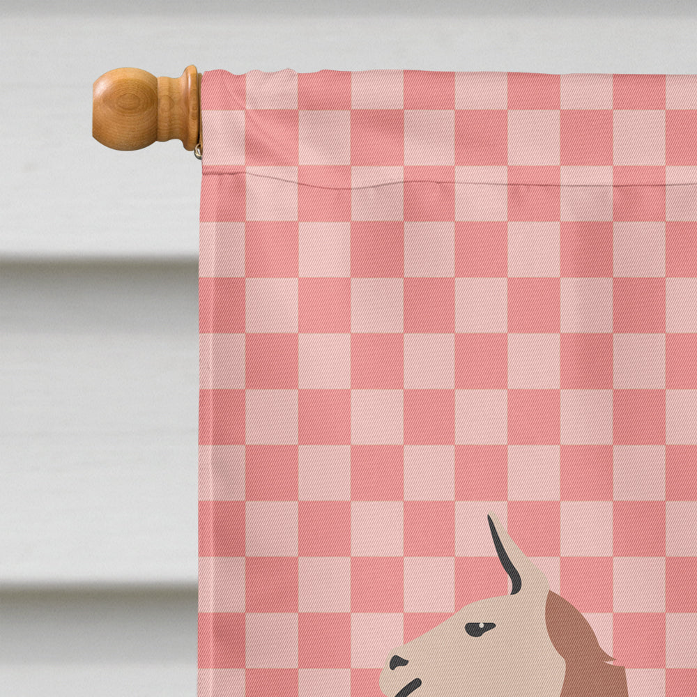 Guanaco Pink Check Flag Canvas House Size BB7921CHF  the-store.com.