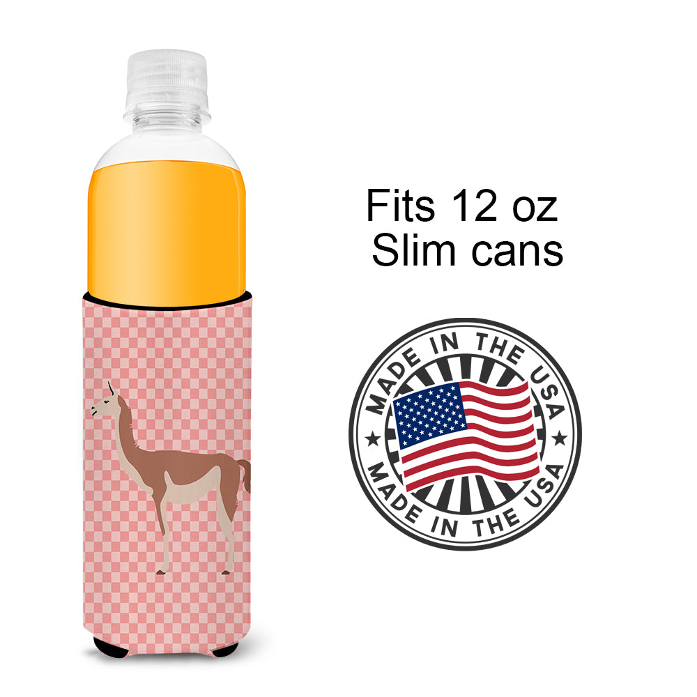 Guanaco Pink Check  Ultra Hugger for slim cans  the-store.com.