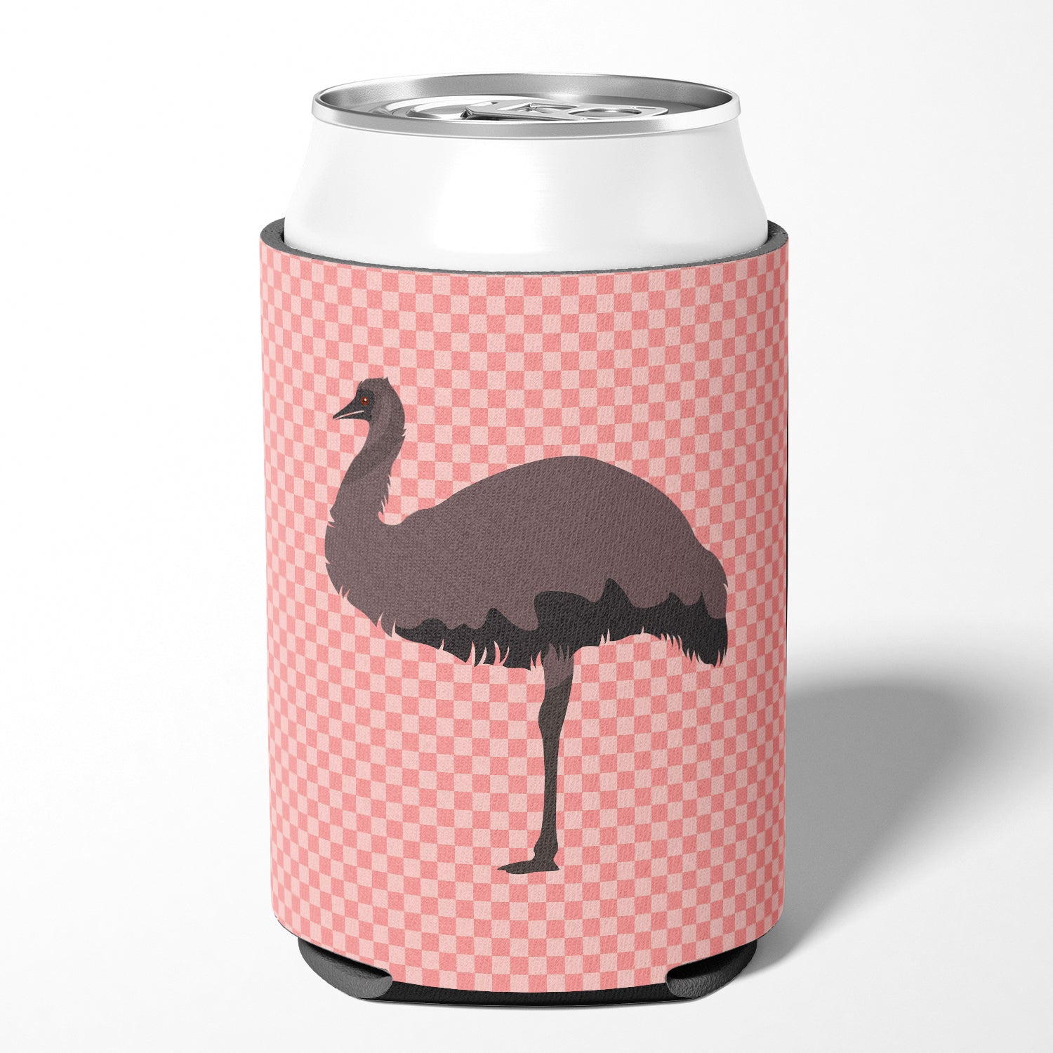 Emu Pink Check Can or Bottle Hugger BB7922CC