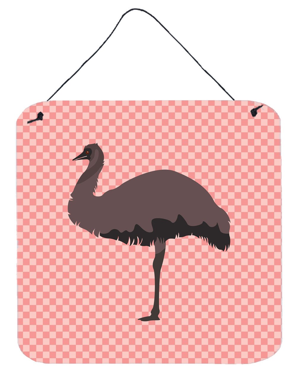 Emu Pink Check Wall or Door Hanging Prints BB7922DS66 by Caroline&#39;s Treasures