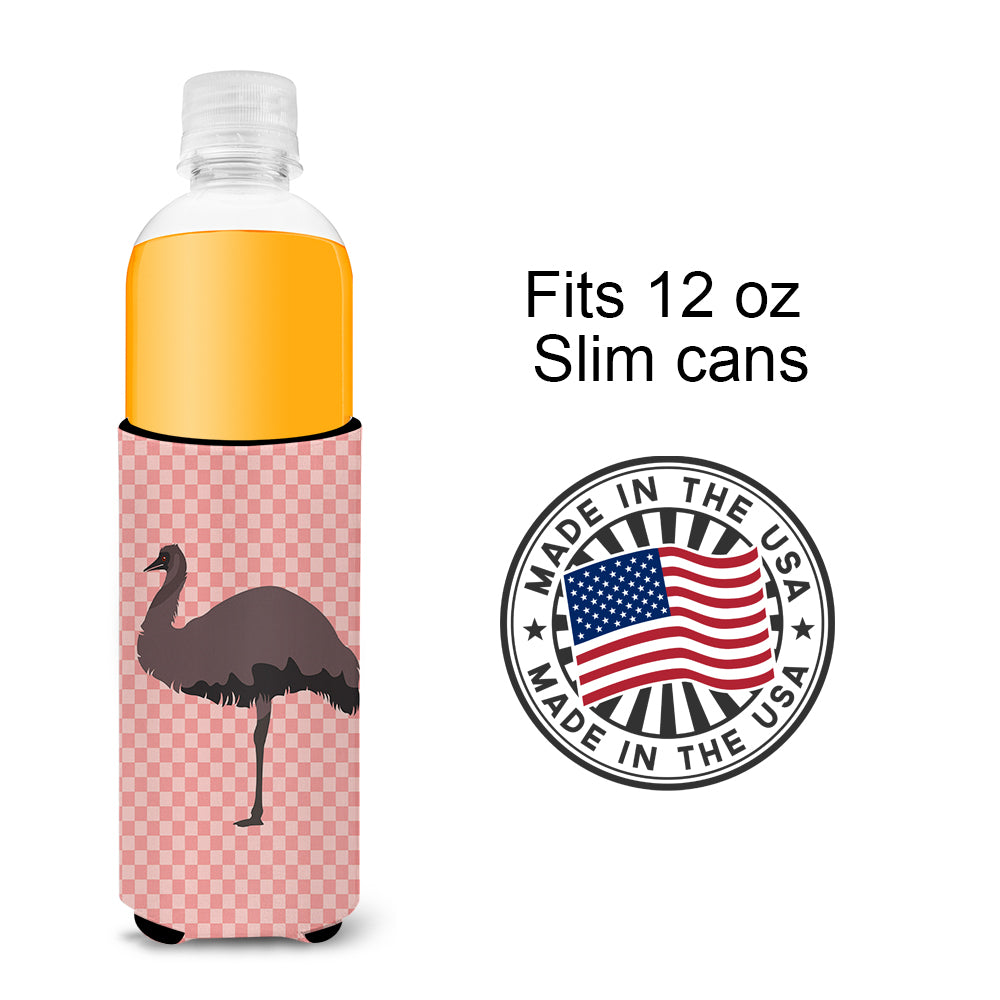 Emu Pink Check  Ultra Hugger for slim cans